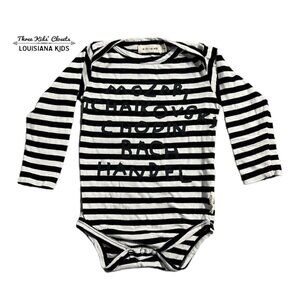 Kid + Kind 18-24m Classical Music Composers Striped Onesie Bodysuit